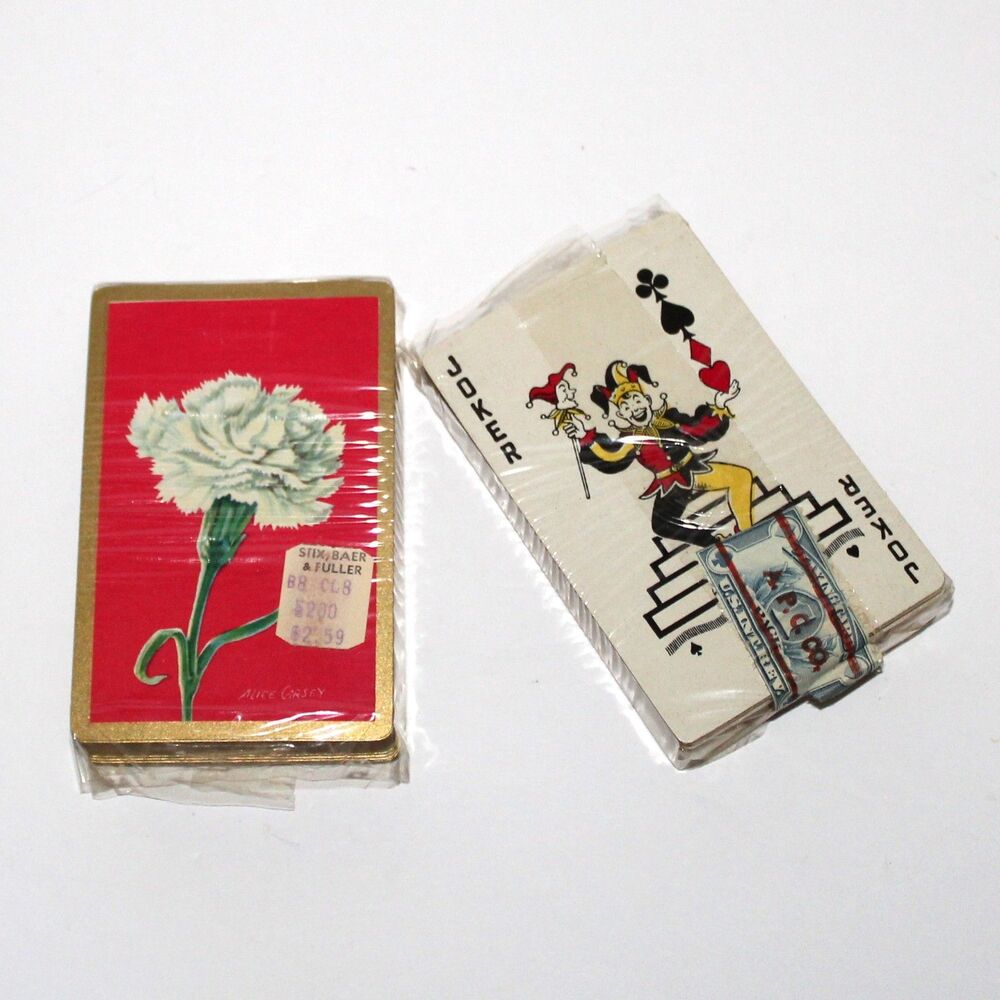 2 Decks Vintage Playing Cards New Old Stock Alice Carsey